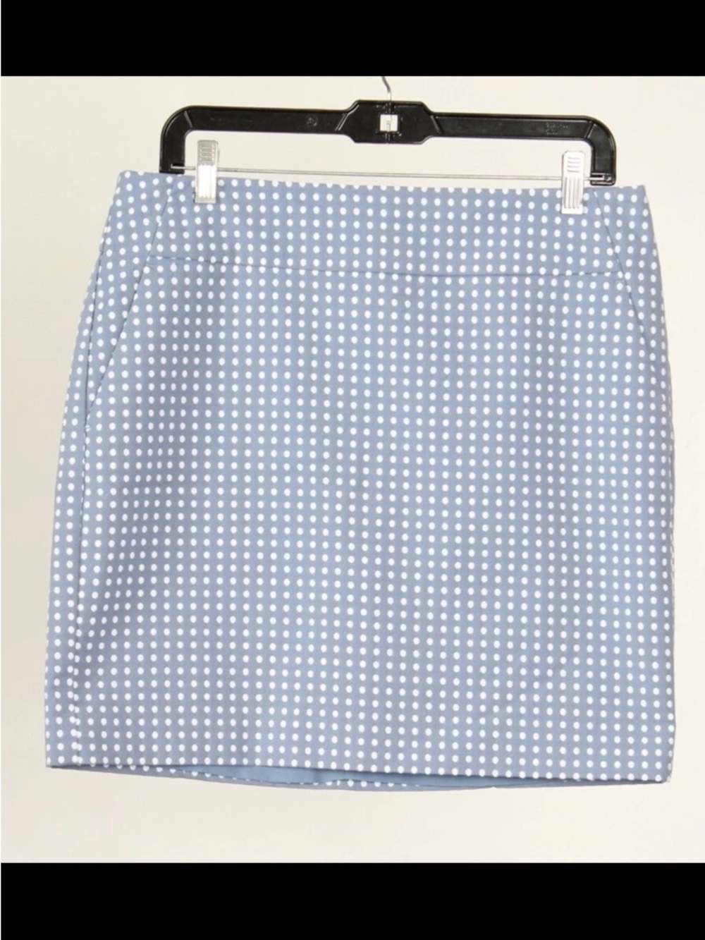 Ann Taylor Women’s Skirt 10 Blue White Polka Dot A Line Pockets Lined Stretch